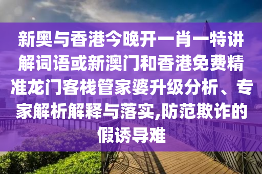 新奧與香港今晚開一肖一特講解詞語或新澳門和香港免費(fèi)精準(zhǔn)龍門客棧管家婆升級分析、專家解析解釋與落實,防范欺詐的假誘導(dǎo)難
