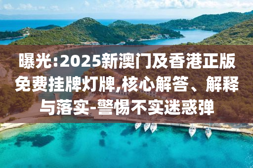 曝光:2025新澳門(mén)及香港正版免費(fèi)掛牌燈牌,核心解答、解釋與落實(shí)-警惕不實(shí)迷惑彈